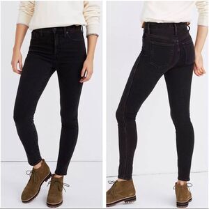 Madewell 10 Inch High Rise Skinny Black Starkey Wash Jeans size 28
